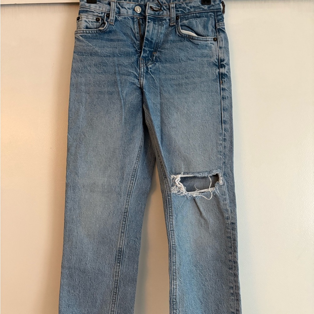 Distressed Light Blue Jeans